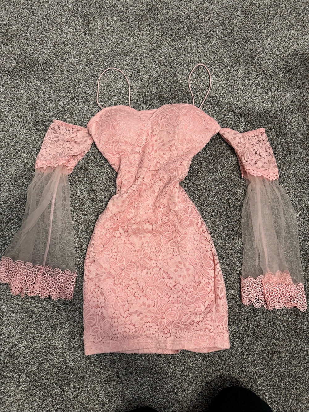 Pink Lace Bodycon Dress